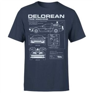 Tillbaka till framtiden Delorean Schematisk T-shirt - Navy Cool Casual Pride T Shirt Men Unisex Ny Fashion Tshirt Löst Storlek Q190518