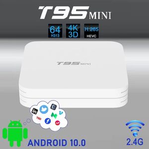 t95 mini android 10 sistema operativo tv box allwinner h313 quad core 4k 1gb 2gb ram 8gb 16gb rom smart h.265