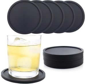 Colored Round Silicone Coaster Pads Coffee Cup Holder Waterproof Heat Resistant Cups Mat Thicken Cushion Placemat Table Mats Bottle Pad SN5913