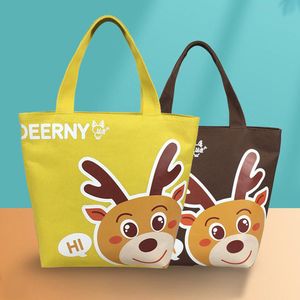 Cute bear deer small size school book canvas packing bag hand bags,shopping bag B-263,23*19cm eco-friendly My neighbour travel