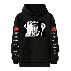 Anime hoodies män och kvinnor kläder streetwear tecknad fritid uchiha itachi cosplay hajuku sharingan jacka toppar pullover y0804