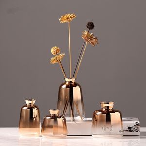 Nordic Glass Vase Kreative Golden Gradient Getrocknete Blume Vase Desktop Ornamente Home Decoration Fun Geschenke Pflanzen Töpfe Möbel 210409