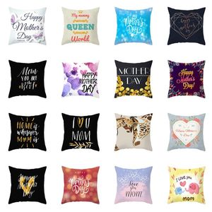 Mother's Day Gift To Send Mother Polyester Printing Pillowcase Custom Car Sofa Cushion Covers Lumbar Pillow Home Decor Supplies Cushion/Deco
