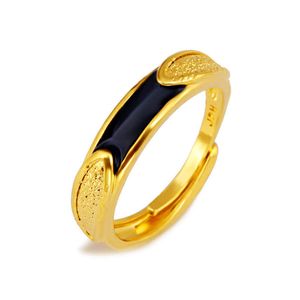 Bandas De Casamento 24k. venda por atacado-Adaptador de porcelana unisex k anéis de banda de ouro jsgr062 moda presente de casamento homens mulheres amarelo placa de ouro jóias anel