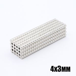 100 adet N35 Yuvarlak Mıknatıslar 4x3mm Neodimyum Kalıcı NDFEB Güçlü Güçlü Manyetik Mini Küçük Mıknatıs