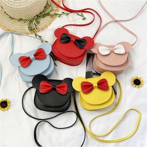 Baby Girl Cartoon Crossbody Bag Cute Mouse Ear Bowknot Magnetisk Snap Shoulder Bag