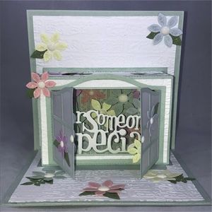 KSCRAFT Pop Up Pencere Kartı Metal Kesme Ölür Şablonlar için DIY Scrapbooking/po albümü Dekoratif Kabartma Kendi Başına Yap Kağıt Kartları 210702