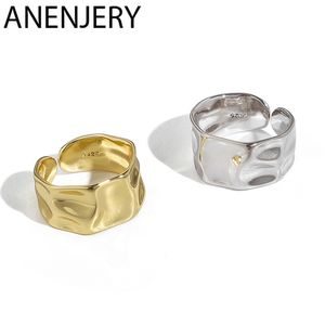 Mode oregelbunden konkav konvex guld silver färg ringbredd öppen fingerringar för kvinnor män s-r713