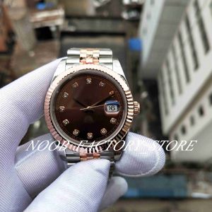 GMF Factory Watches Chocolate Diamond Dial 904L Steel Two-Tone Wrapped Real 18k Rose Gold Never Fade 126331 Watch Mens 41MM Cal.3235 Automatic Movement Armbanduhren