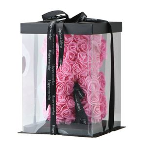 Orsetto di rosa NUOVO regalo di San Valentino 25 cm Orso di fiori Decorazione artificiale Regalo di Natale per le donne Regalo di San Valentino SEA WAY DAP420