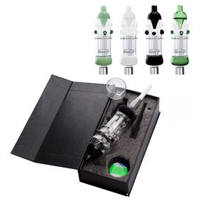 Acessórios para fumar Cachas de cachorro 143mm conjunta conjunta nector colecionador kit titanium prego quartzo cerâmico pregos plástico clipe colorido néctar colecionadores de vidro bongs nc28