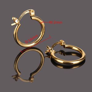 18 K żółty Solid Gold Earring Fashion Hoop Huggie Krótki model Golden Jewelry G / F