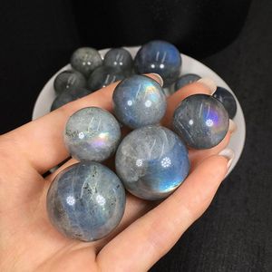 Novelty Items Natural Grey Moonstone Polished Ball 20-30mm Labradorite Small Round Sphere Healing Gemstone Home Decor