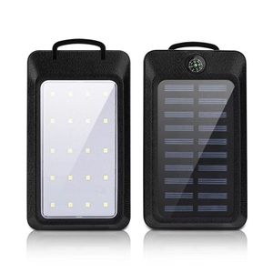 20000mAh Solar Power Bank 2 USB Port Charger External Backup Battery With Retail Box For Samsung Mobile Phone