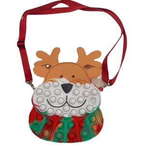 fidget mochila bolsas bolsa de moedas Chiristmas Elk Reliver Stress Toy Push Bubble Antistress Toy Sensory Child Brinquedos Mochila Presente de Natal