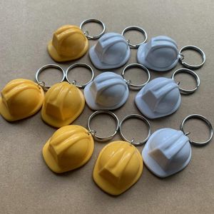 Sleutelhangers Veiligheidshelm Sleutelhanger Plastic D Harde Hoed Sleutelhouder Creative Bag Charm voor Mannen Accessoires Mini Cute Ring Car