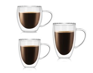 Heat-resistant Double Wall Glass Mugs Cup Beer Coffee Set Handmade Creative Mug Tea Whiskey Cups Drinkware Wholesale