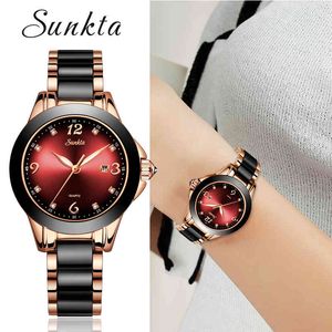 Sunkta Luxury Quartz Kvinnor Klockor Relogio Feminino Fashion Sport Ladies Lovers Watch Clock Top Brand Chronograph Wristwatch 210517