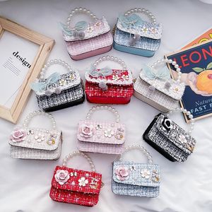 Sweet Princess Accessories Children's Purse Sidespag Girls Korean Fashion Pearl Handbag Wholesale Candy Påsar för barn