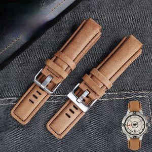 Genuine Leather Watch Strap for Timex Men's Tide Compass T2n721 T2n720 Bracelet Watch Band 24*16mm H0915