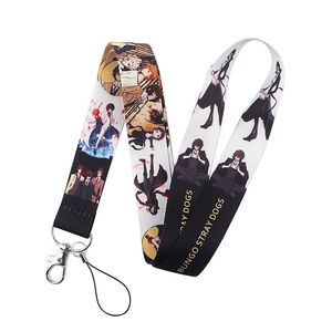 10st anime bungo stray hundar telefon rolig nacke strap nycklar ID-kort passera gym embleminnehavare diy lanyard band tillbehör