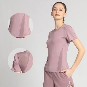 Gym Clothing Breathable Sports Suit Women Loose Net Yarn Fitness Sportswear For Female Quick Dry Push Up Short Sleeve Running Traje