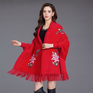 Artificial Mink Fur Outono e Inverno Engrossado O Quente Shawl Coat Feminino Cheongsam Dress Cardigan 210427