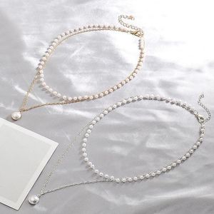 Pendant Necklaces XUAN NGAN Sell Fashion Pearl Choker Necklace And Bracelet Cute Double Layer Chain For Women Jewelry Girl Gift