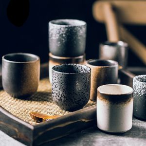 Vintage japansk stil koppar vatten kopp kaffe rånar stengods keramisk vatten kopp handmålade kungfu kopp kök dryck