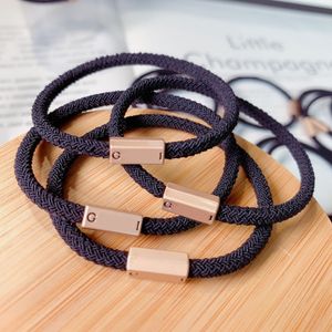 Wholesale Designer Fashion Luxury elastic hair ties band hair rope bracelets headband Ornament with metal Buckle accessories