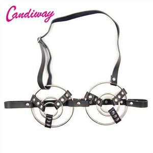 Nxy Sex Adult Toy y Women Steel Rings Bra Leather&metal Slave Flirting Discipline Fetish Cosplay Breasts Products Erotic 1225