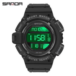 Sanda casual esportes ao ar livre relógio masculino LED luminoso relógio eletrônico digital G estilo 50m impermeável multi-função masculina relógio G1022