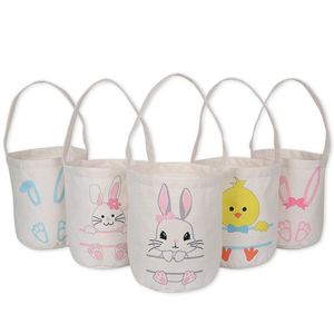 120pcs Bunny ears basket easter jute eggs bags gifts bucket baskets diy easter rabbit storage handbag hemp candy bocket handbags easters party egg bag By Sea DAP448