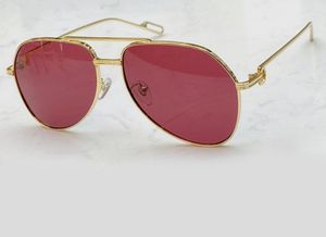 Klasik Pilot Güneş Gözlüğü Altın / Kırmızı Lens Erkekler Güneş Gözlükleri Gafas De Sol Sonnenbrille Kadınlar Moda Güneş Gözlüğü Kutusu Ile