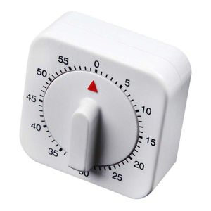 Timers Effectived Novelty Alarmklocka för Kitchen White Square Mechanical Timer 60-minuter