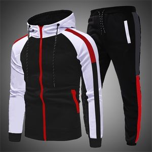 الرجال تراكسويت السراويل الركض دعوى 2 قطع رياضية الخريف الشتاء الرجال تتسابق الرياضية الجري sweatsuit فضفاض صالح ملابس الرجال 210806