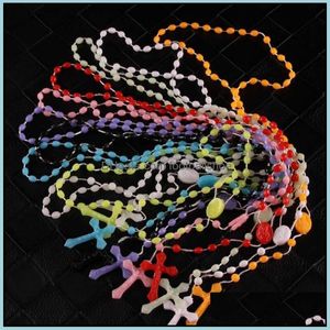 Pendant Necklaces & Pendants Jewelry Catholic Rosary Necklace Plastic Religious Jesus Cross Crucifix Night Lumious 5886 Drop Delivery 2021 Z