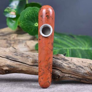 Natural Red Jasper Massage Stick Crystal Pipe Characteristics Foreign Donghai Factory Direct Sales