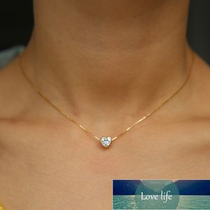 Single Stone Solitaire CZ Cyrkonia Delikatny Dainty Box Chain 925 Sterling Silver Bezel Heart Single Stone Star Naszyjnik Cena Fabryczna Ekspert Jakość projektu