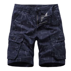 Brand Cargo Shorts Men Geometric Print Casual Cotton Tactical Short Pants Fashion for Man 210714