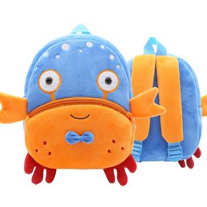 Cute Crab Small Toddler Kids Backpack 3D Animal Cartoon Mini Children Bag For Baby Girl Boy Age 2-4 Years Old School Bags