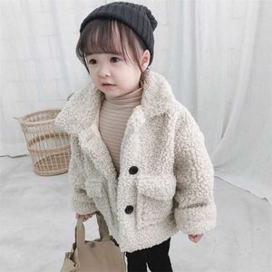 brand girls baby cashmere long coat kid girl winter coats jackets children outfis clothes 211204