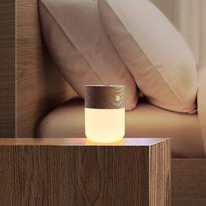 Indoor Night Light Smart Essential Oil Diffuser Lamp LED Aromatherapy Wooden Small Table Lamp Yoga Room Atmosphere Meditation Lights