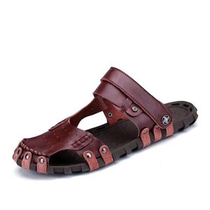 Sandały Modelki Męskie Męskie Wodoodporne Otwarte Toe Comfort Plus Rozmiar Soft Leather Quality Lato