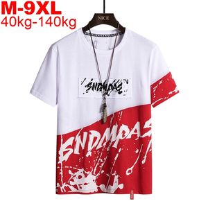 Негабаритная футболка Streetwear Мужская футболка с коротким рукавом футболки Hip Hop T-рубашки мужчины плюс размер 9xL 8XL 7XL 6xL одежда 210629