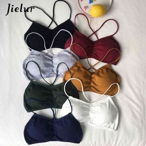 Jielur Summer Tube Top Solid Color Bandeauトップメス7カラーKpopファッション女性快適なMujer下着セクシーなブラジャー210412