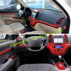 For old Hyundai Santa Fe 2006-2012 Interior Central Control Panel Door Handle 3D 5D Carbon Fiber Stickers Decals Car styling Accessorie