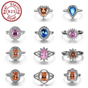 Opal Stone Ring 925 Silver Copper White Gold Plated Heart Oval Flower Zirconia Wedding Engagement Rings For Women Finger