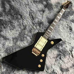 Özel Yüksek Parlak Siyah F Gül Elektro Gitar Destroyer Dubleks Tremolo Sistemi