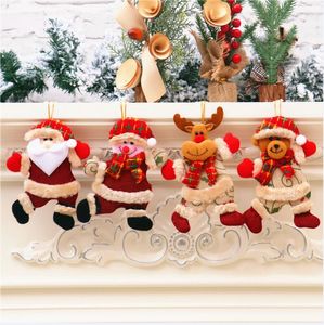 زينة عيد الميلاد المنزل متجر واجهة سانتا دمية دمية دير ثلج باب شجرة قلادة